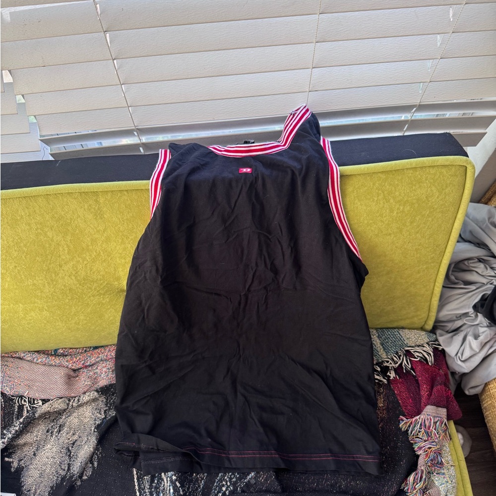 Diesel Black Tank Top with Red Trim